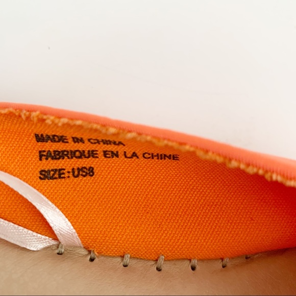 Urban Outfitters Neon Orange Espadrille Mules, Size 8 - Picture 6 of 6